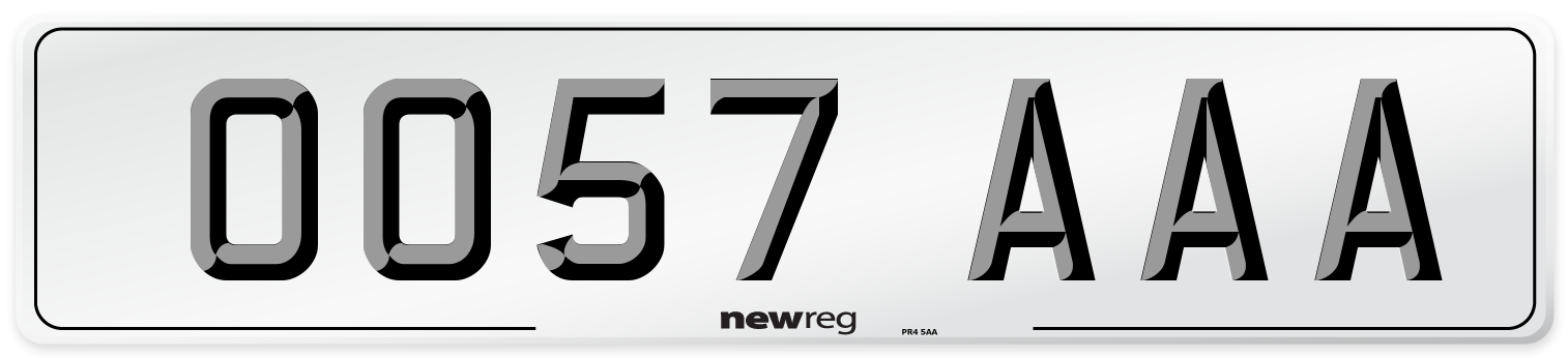 OO57 AAA Number Plate from New Reg
